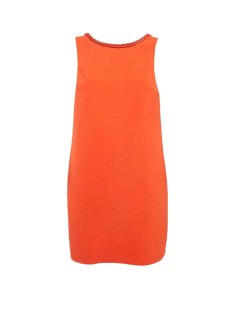 Sleek Red Chain-Trim Mini Dress